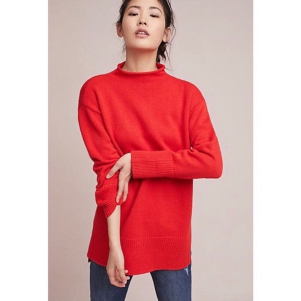 Anthropologie Moth Saskia Mockneck Tunic Sweater